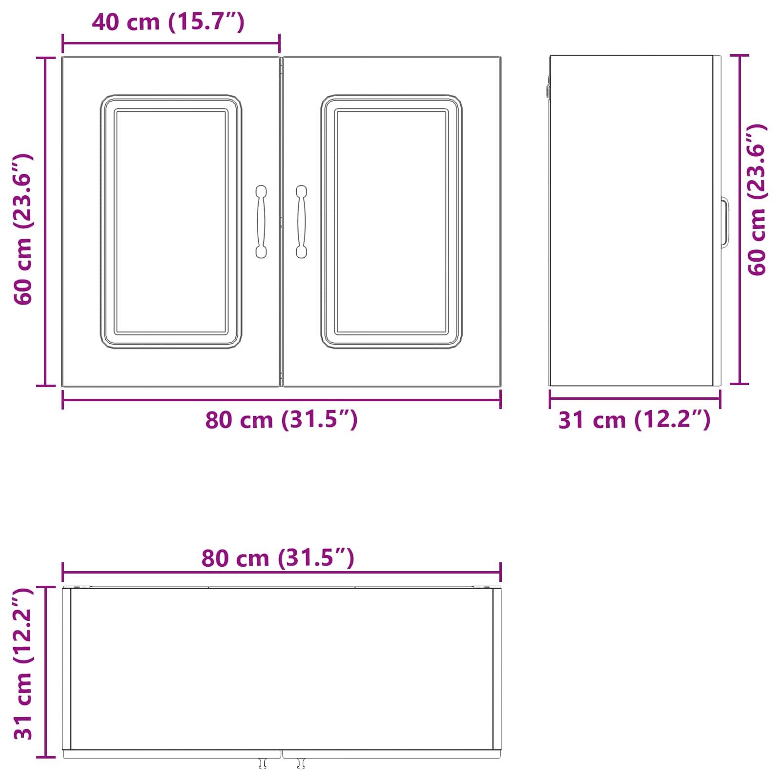 vidaXL Front do zmywarki Kalmar Czarny Dąb 80 x 31 x 60 cm