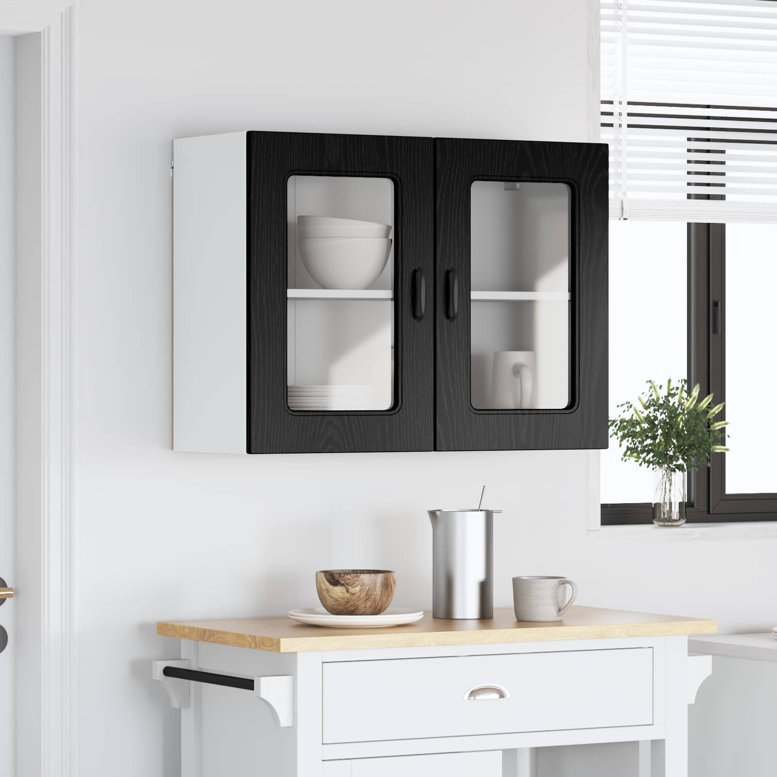 vidaXL Front do zmywarki Kalmar Czarny Dąb 80 x 31 x 60 cm