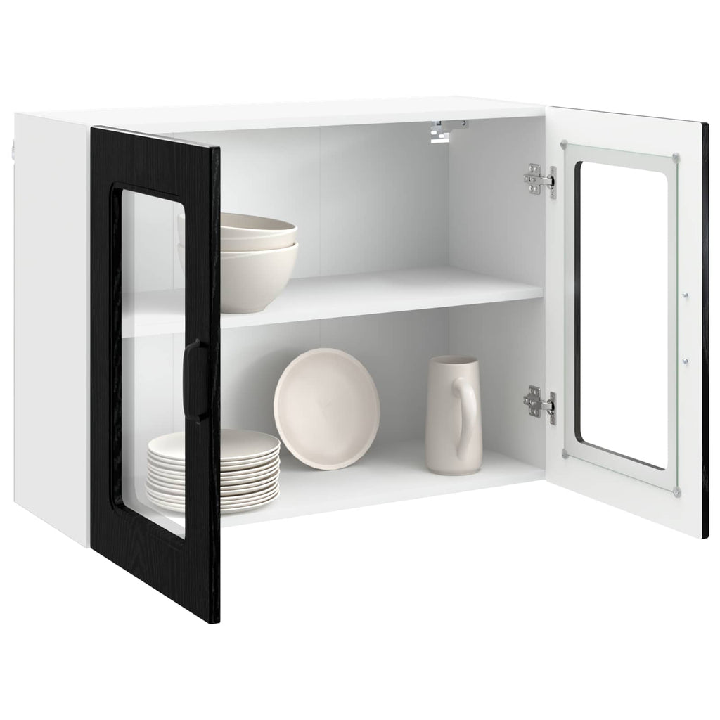 vidaXL Front do zmywarki Kalmar Czarny Dąb 80 x 31 x 60 cm