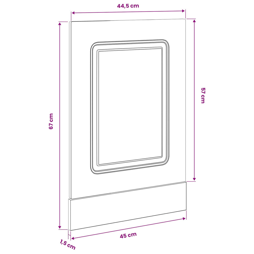 vidaXL Front do zmywarki Kalmar Czarny Dąb 45 x 1,5 x 57 cm