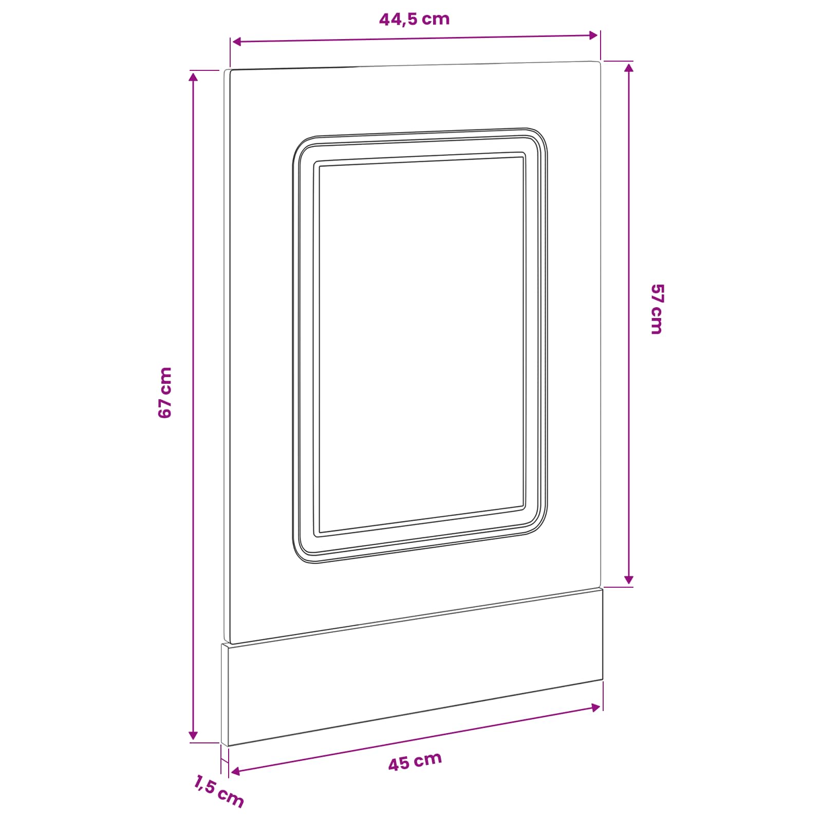 vidaXL Front do zmywarki Kalmar Czarny Dąb 45 x 1,5 x 57 cm