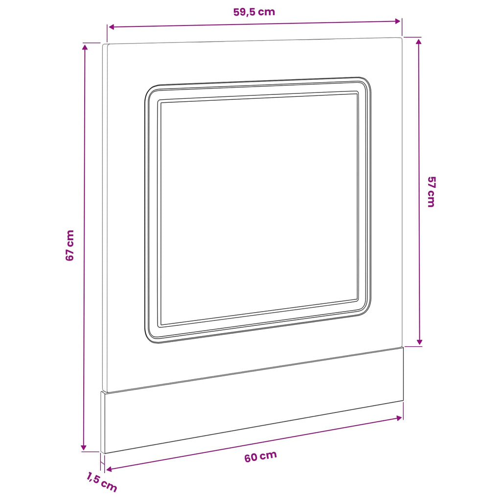 vidaXL Front do zmywarki Kalmar Czarny Dąb 60 x 1,5 x 57 cm