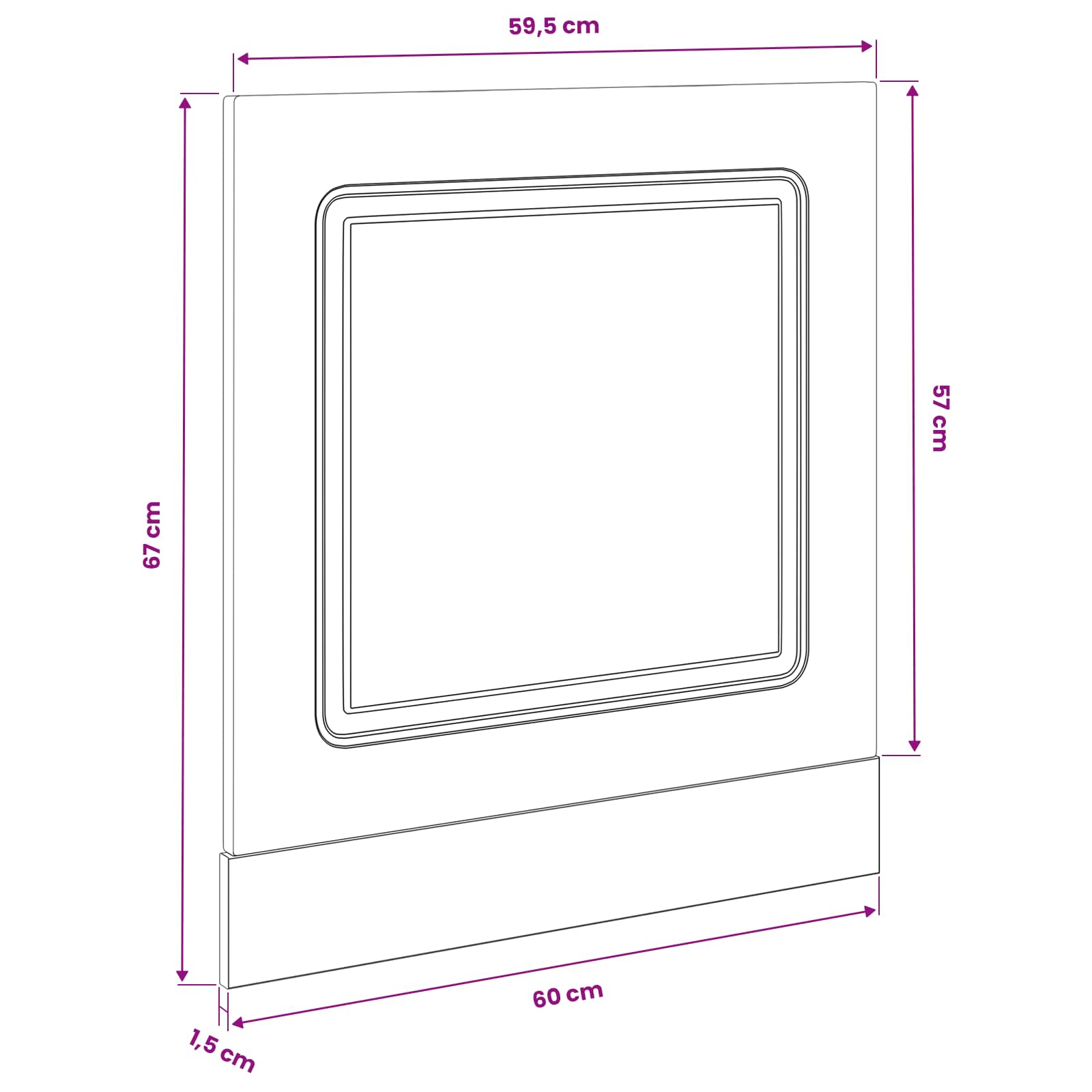 vidaXL Front do zmywarki Kalmar Czarny Dąb 60 x 1,5 x 57 cm