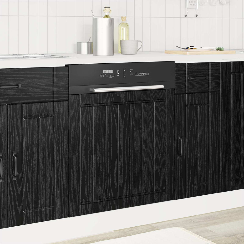 vidaXL Front do zmywarki LUCCA Czarny dąb 60 x 1,5 x 57 cm