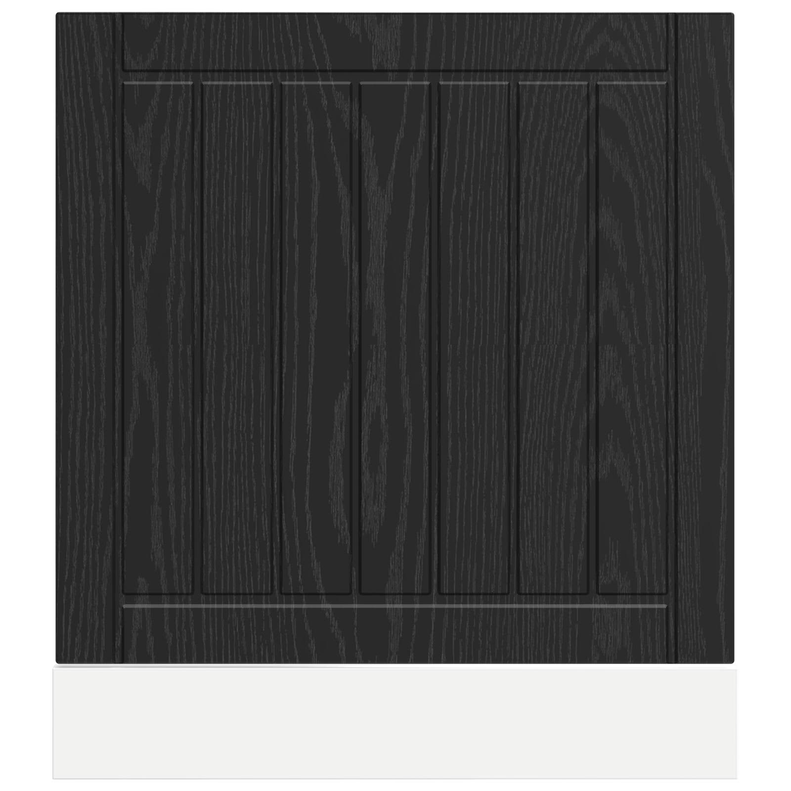 vidaXL Front do zmywarki LUCCA Czarny dąb 60 x 1,5 x 57 cm