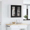 vidaXL Szafka szklana na ścianę LUCCA Czarny dąb 60 x 31 x 60 cm