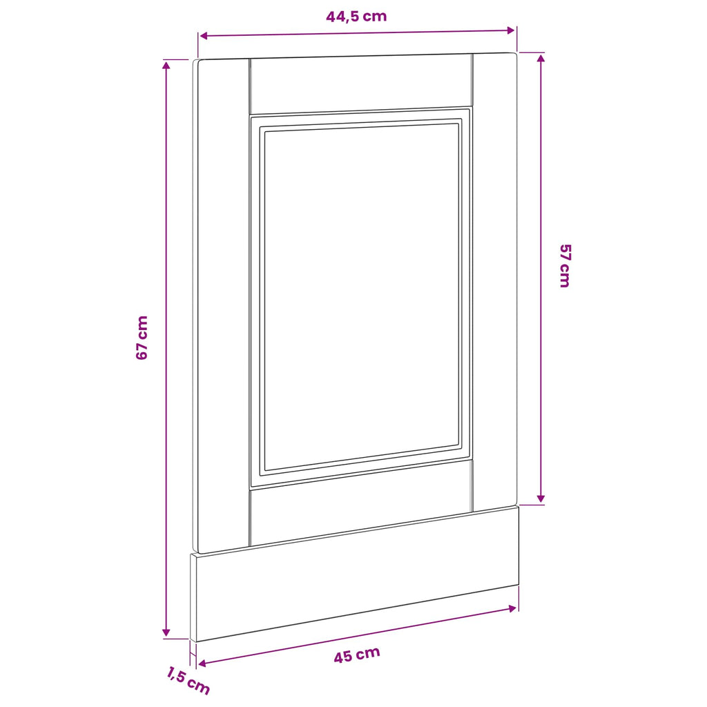 vidaXL Front do zmywarki PORTO Czarny Dąb 45 x 1,5 x 57 cm