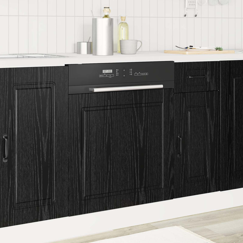 vidaXL Front do zmywarki PORTO Czarny Dąb 60 x 1,5 x 57 cm