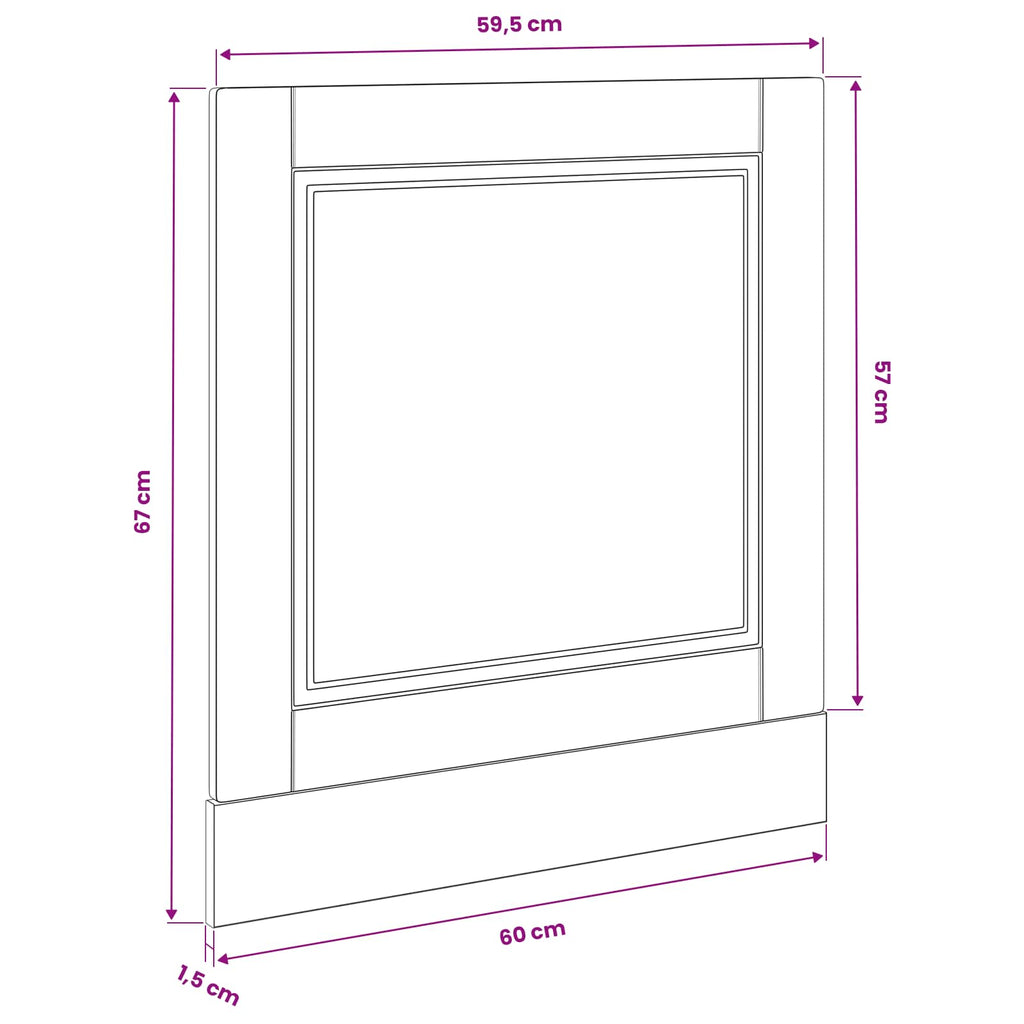 vidaXL Front do zmywarki PORTO Czarny Dąb 60 x 1,5 x 57 cm