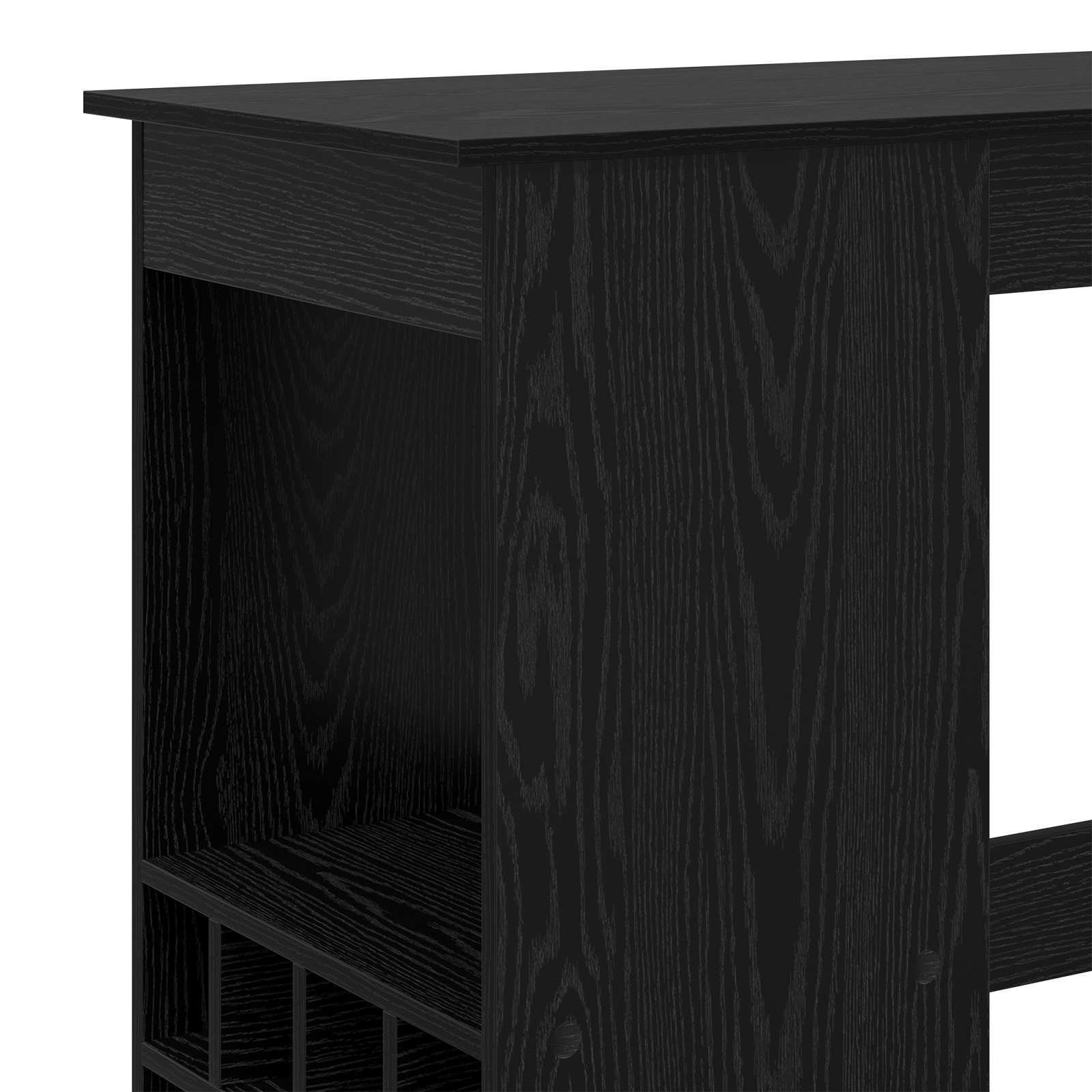 vidaXL Stół barowy z półką Czarny Dąb 90 x 47.5 x 103.5 cm