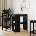 vidaXL Stół barowy z półką Czarny Dąb 90 x 47.5 x 103.5 cm