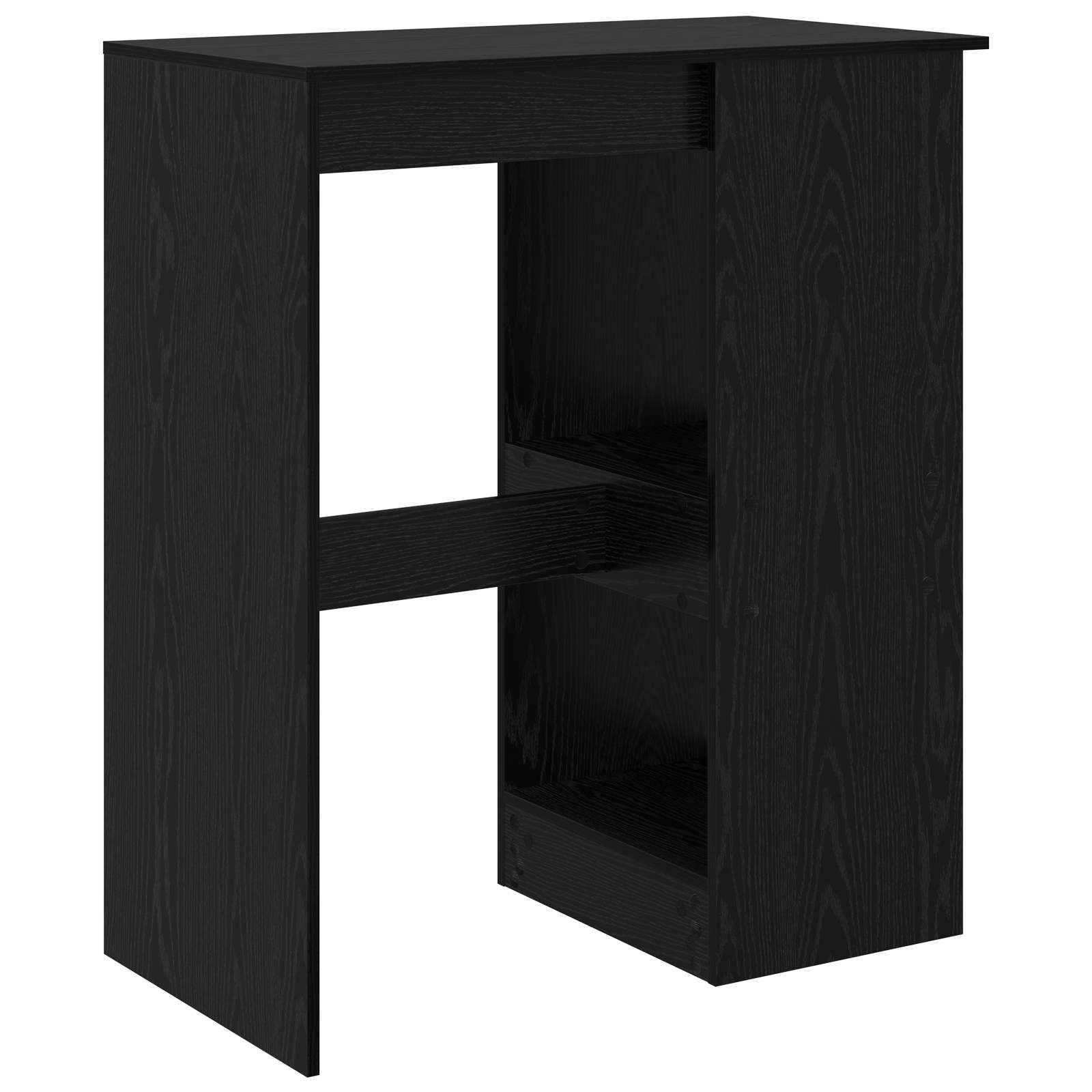 vidaXL Stół barowy z półką Czarny Dąb 90 x 47.5 x 103.5 cm