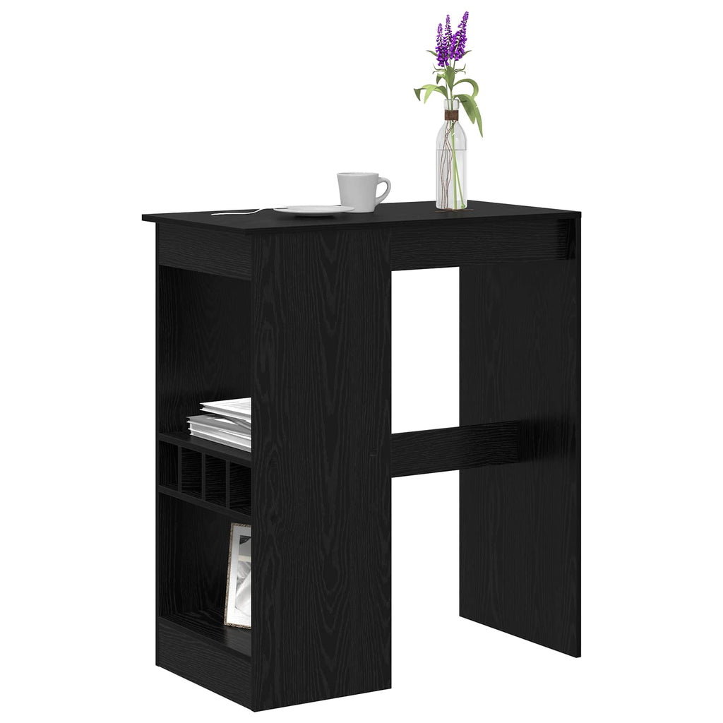 vidaXL Stół barowy z półką Czarny Dąb 90 x 47.5 x 103.5 cm