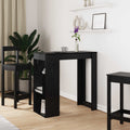 vidaXL Stół barowy z półką Czarny Dąb 102 x 50 x 103,5 cm