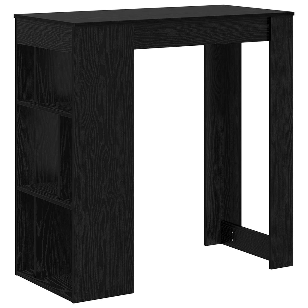 vidaXL Stół barowy z półką Czarny Dąb 102 x 50 x 103,5 cm