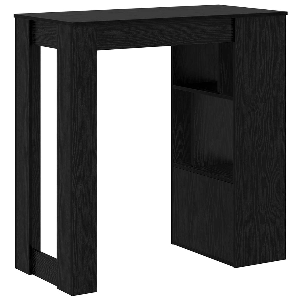 vidaXL Stół barowy z półką Czarny Dąb 102 x 50 x 103,5 cm