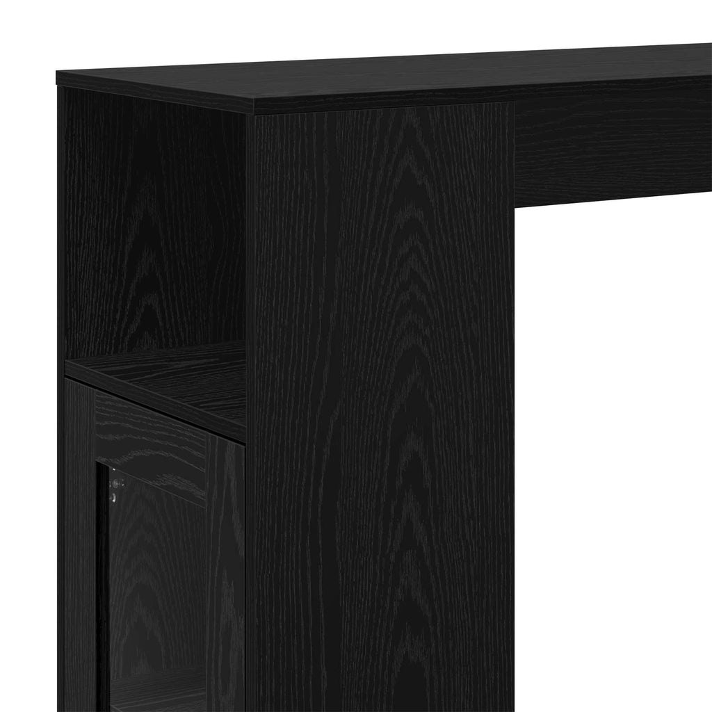 vidaXL Stół barowy z półką Czarny Dąb 101 x 40 x 103,5 cm