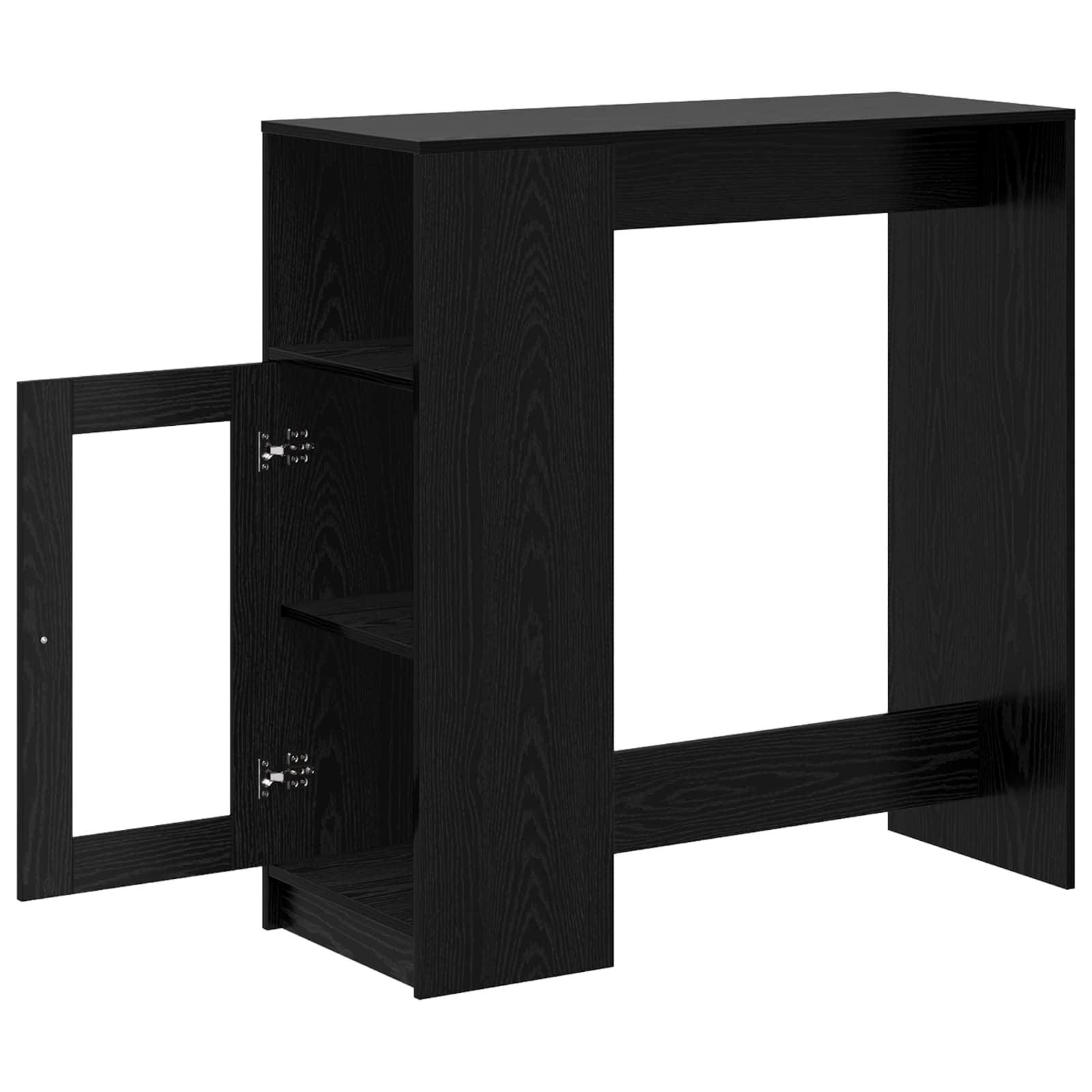 vidaXL Stół barowy z półką Czarny Dąb 101 x 40 x 103,5 cm