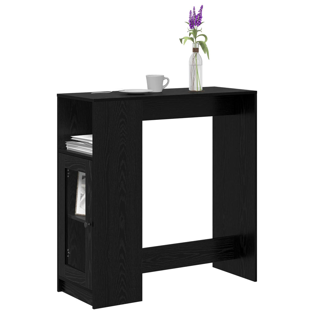vidaXL Stół barowy z półką Czarny Dąb 101 x 40 x 103,5 cm
