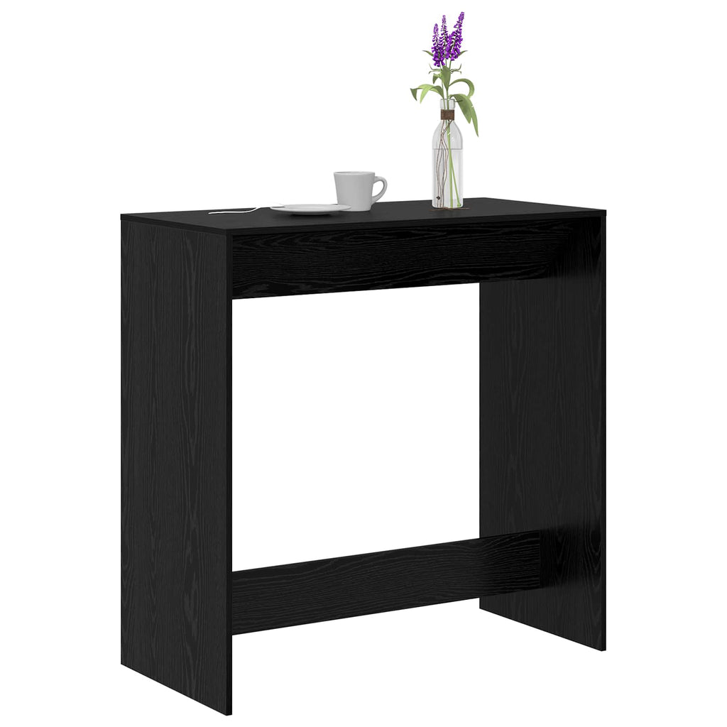 vidaXL Stół barowy Czarny Dąb 102 x 50 x 103,5 cm