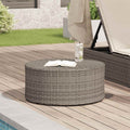 vidaXL Zewnętrzny stół kawowy Szary Ø 68 x 30 cm polirattan