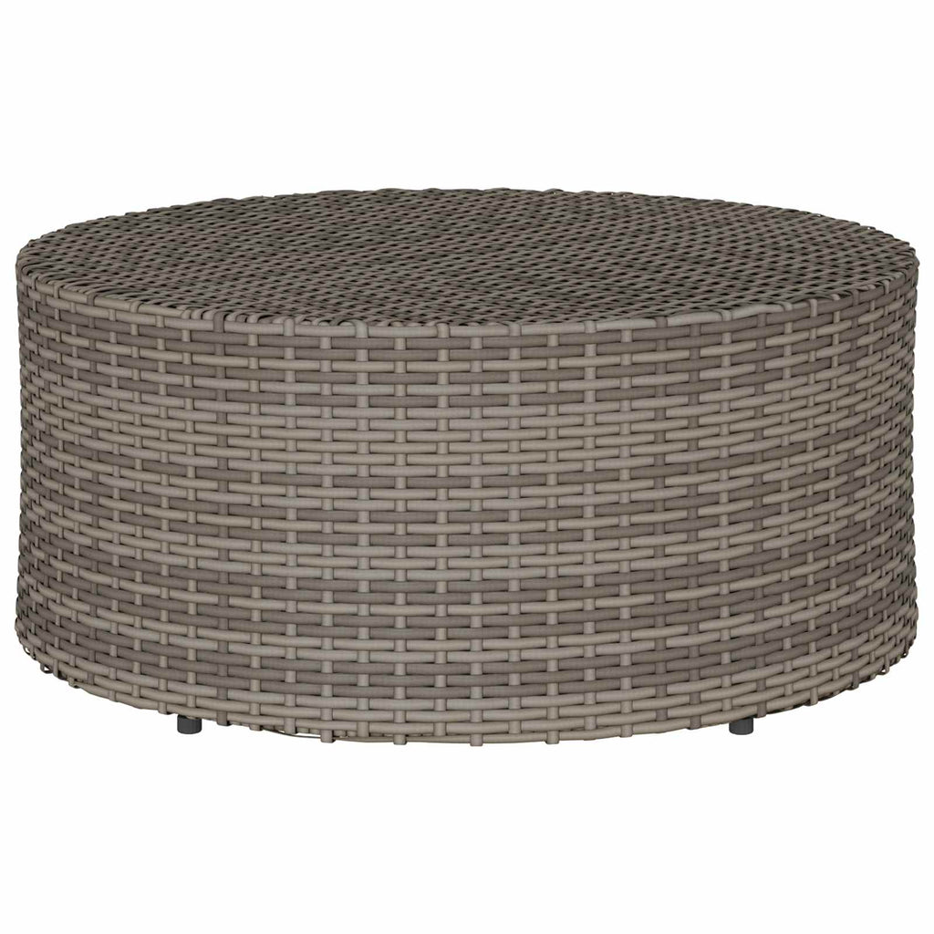 vidaXL Zewnętrzny stół kawowy Szary Ø 68 x 30 cm polirattan