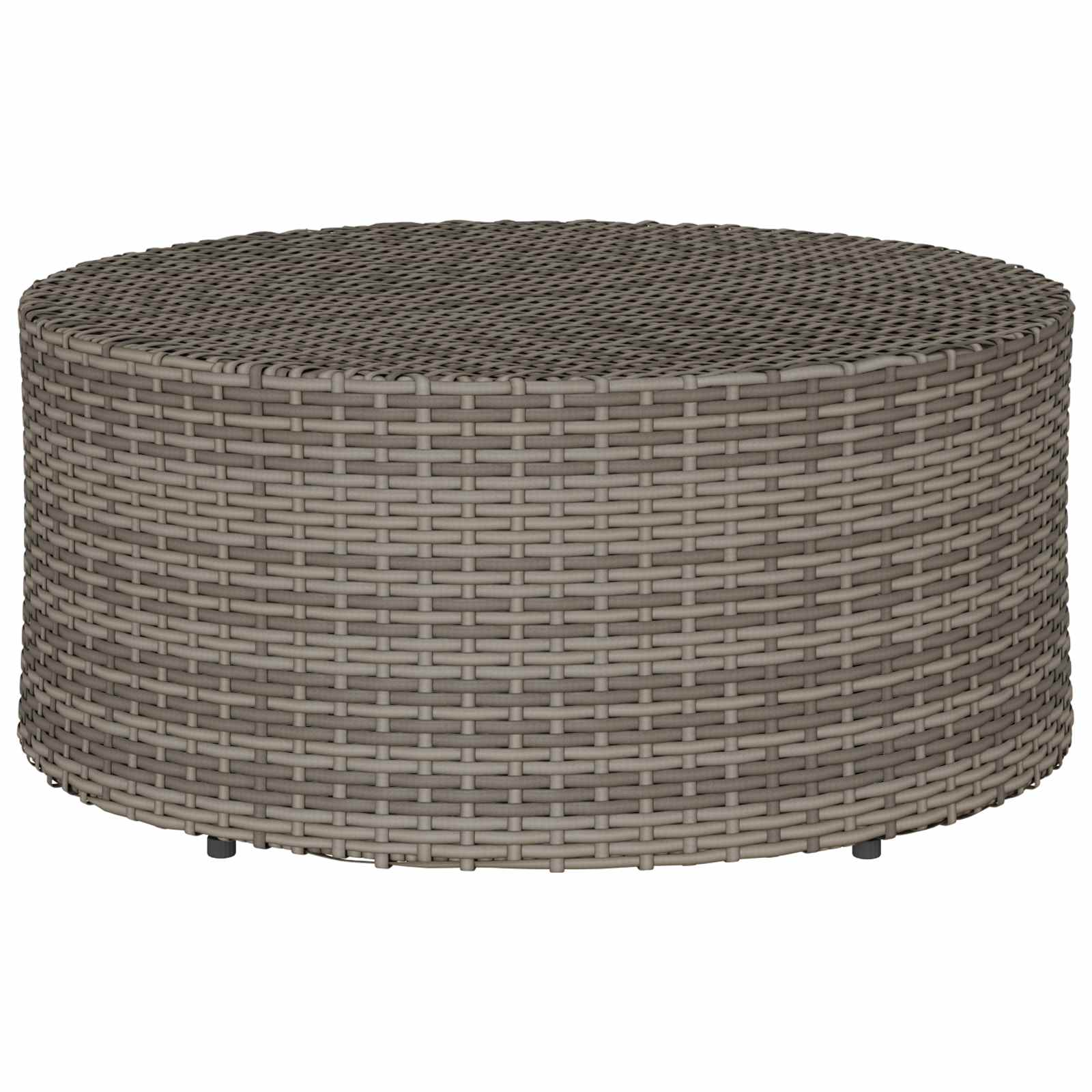 vidaXL Zewnętrzny stół kawowy Szary Ø 68 x 30 cm polirattan