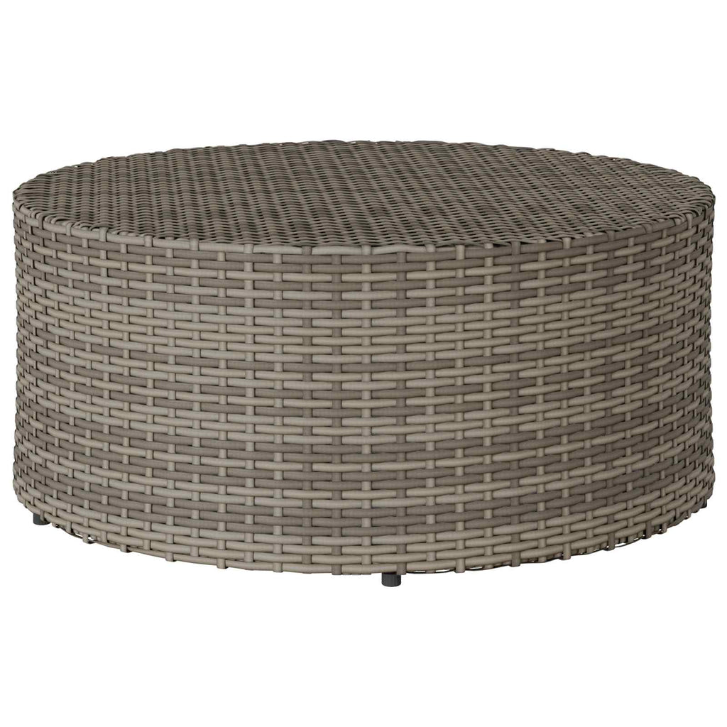 vidaXL Zewnętrzny stół kawowy Szary Ø 68 x 30 cm polirattan