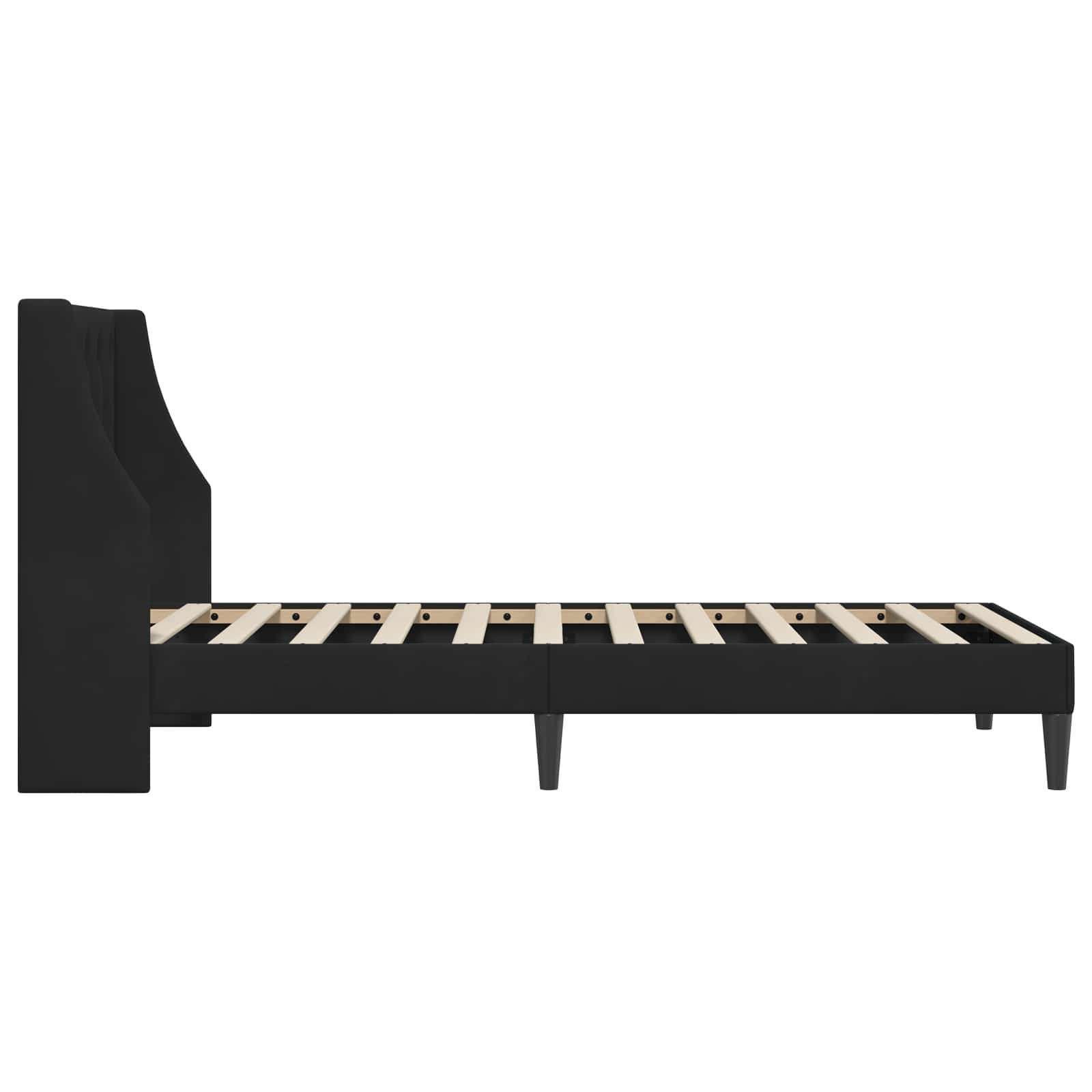 vidaXL Ramka łóżka Z zagłówkiem Czarny 80 x 200 cm Aksamit