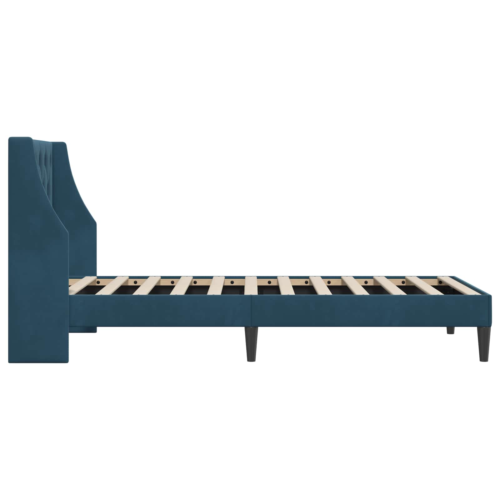 vidaXL Ramka łóżka Z zagłówkiem Niebieski 80 x 200 cm Aksamit