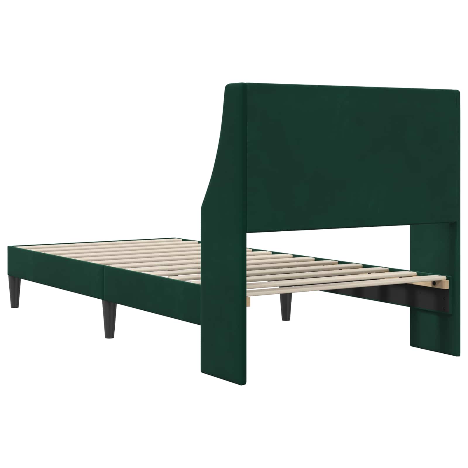 vidaXL Ramka łóżka Z zagłówkiem Ciemna zieleń 90 x 200 cm Aksamit