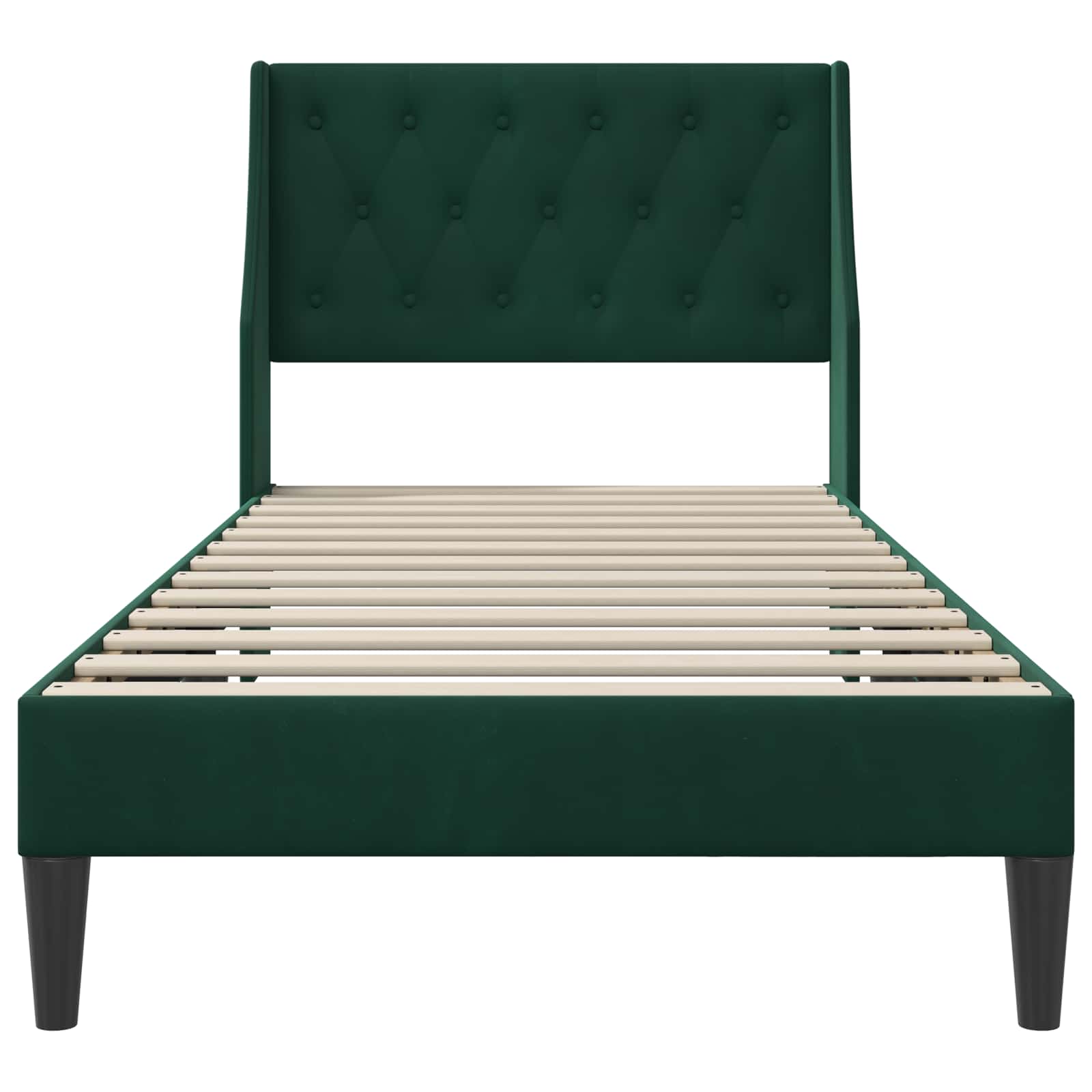 vidaXL Ramka łóżka Z zagłówkiem Ciemna zieleń 90 x 200 cm Aksamit