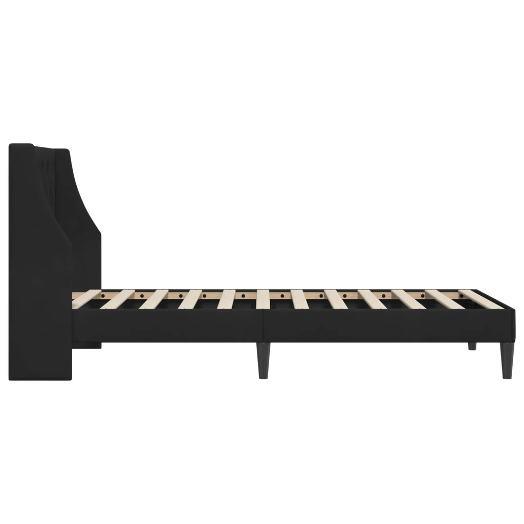 vidaXL Ramka łóżka Z zagłówkiem Czarny 90 x 200 cm Aksamit