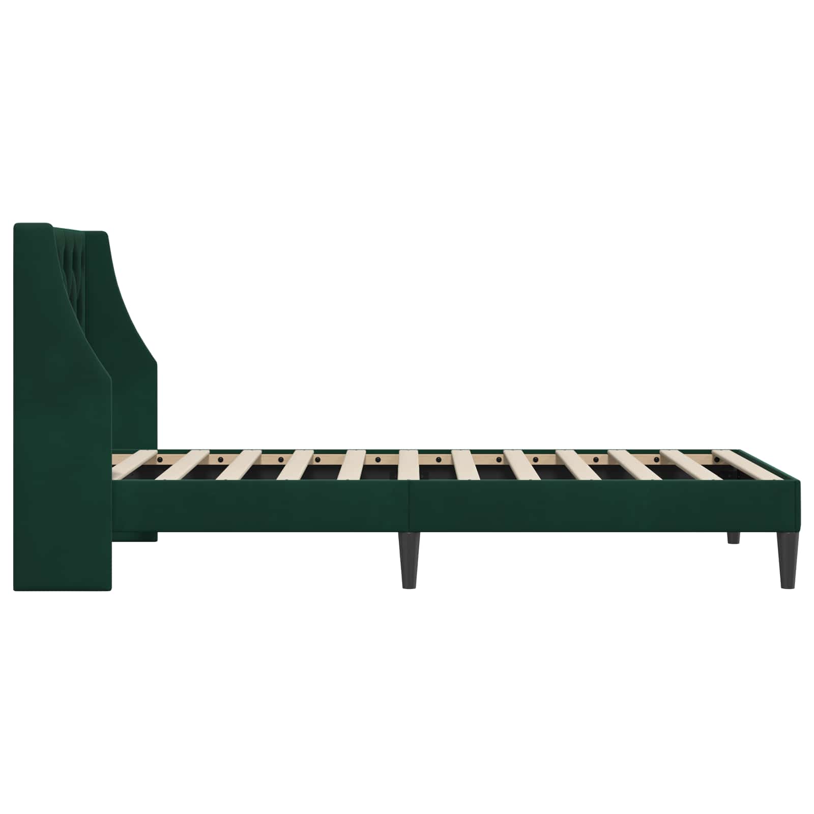 vidaXL Ramka łóżka Z zagłówkiem Ciemna zieleń 100 x 200 cm Aksamit