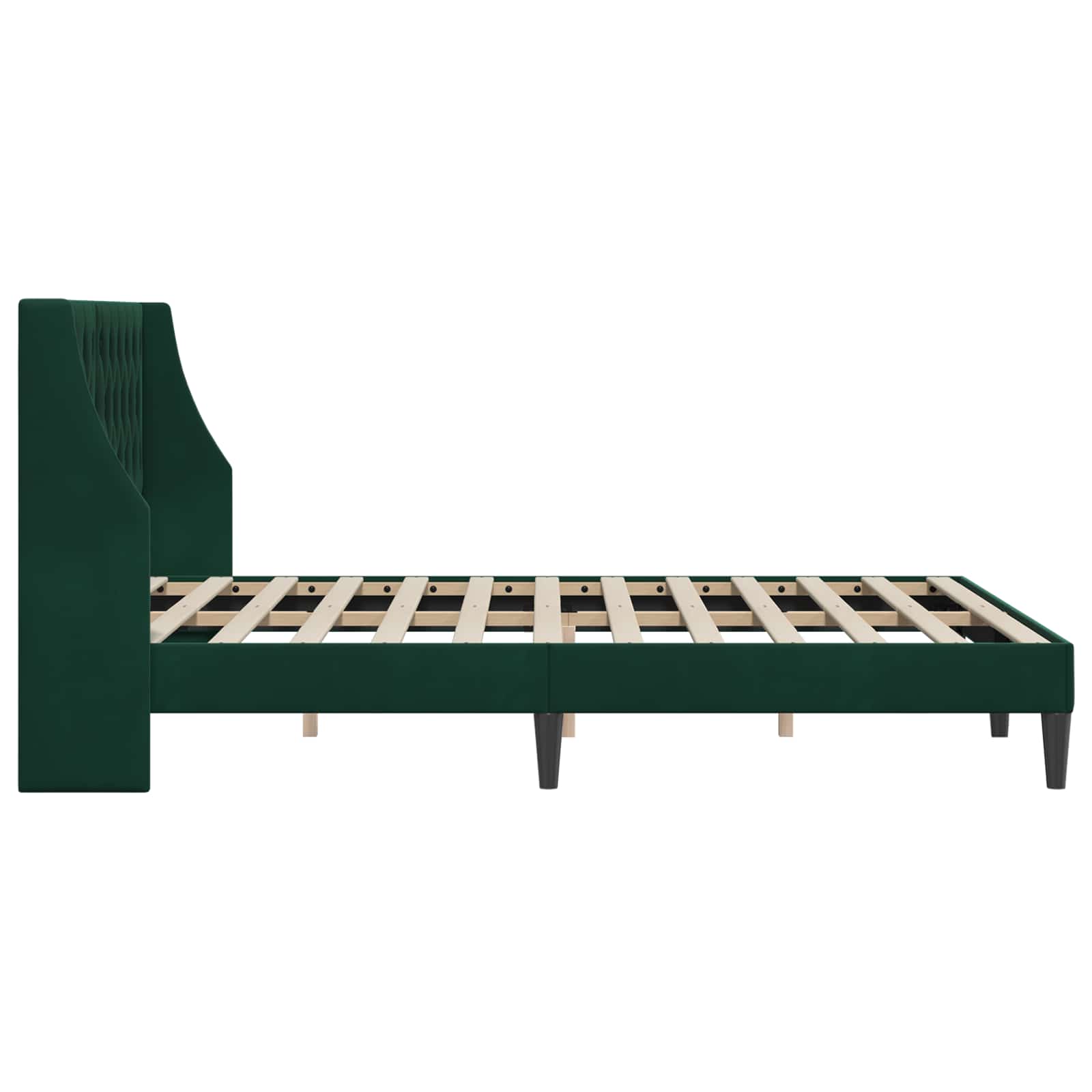 vidaXL Ramka łóżka Z zagłówkiem Ciemna zieleń 120 x 200 cm Aksamit