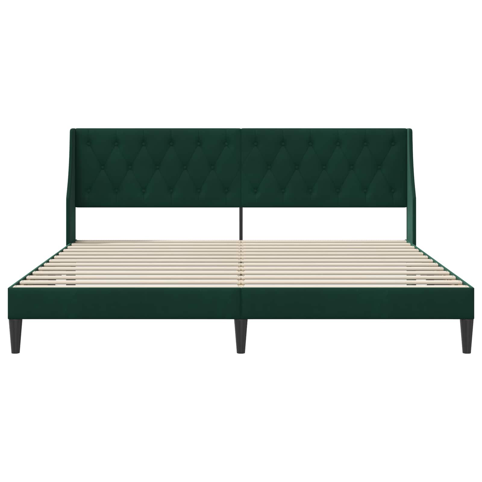 vidaXL Ramka łóżka Z zagłówkiem Ciemna zieleń 180 x 200 cm Aksamit