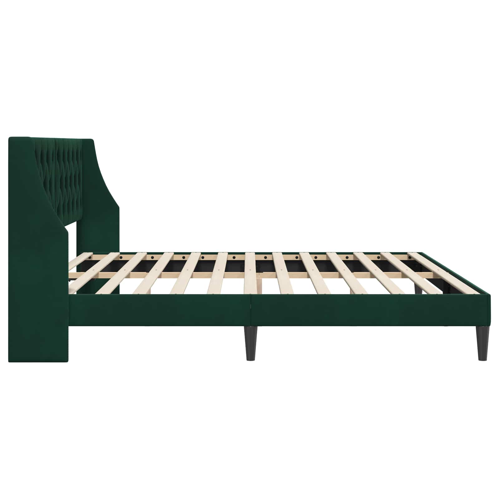 vidaXL Ramka łóżka Z zagłówkiem Ciemna zieleń 180 x 200 cm Aksamit
