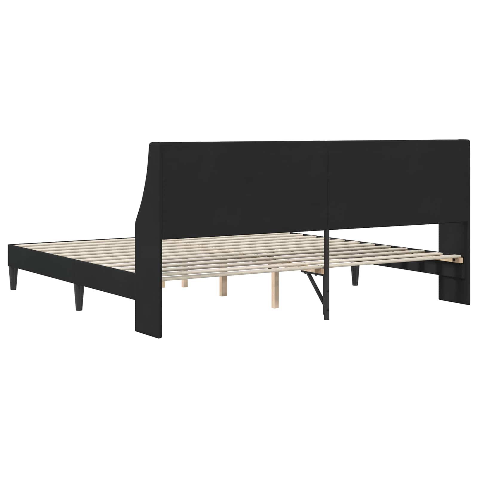 vidaXL Ramka łóżka Z zagłówkiem Czarny 200 x 200 cm Aksamit