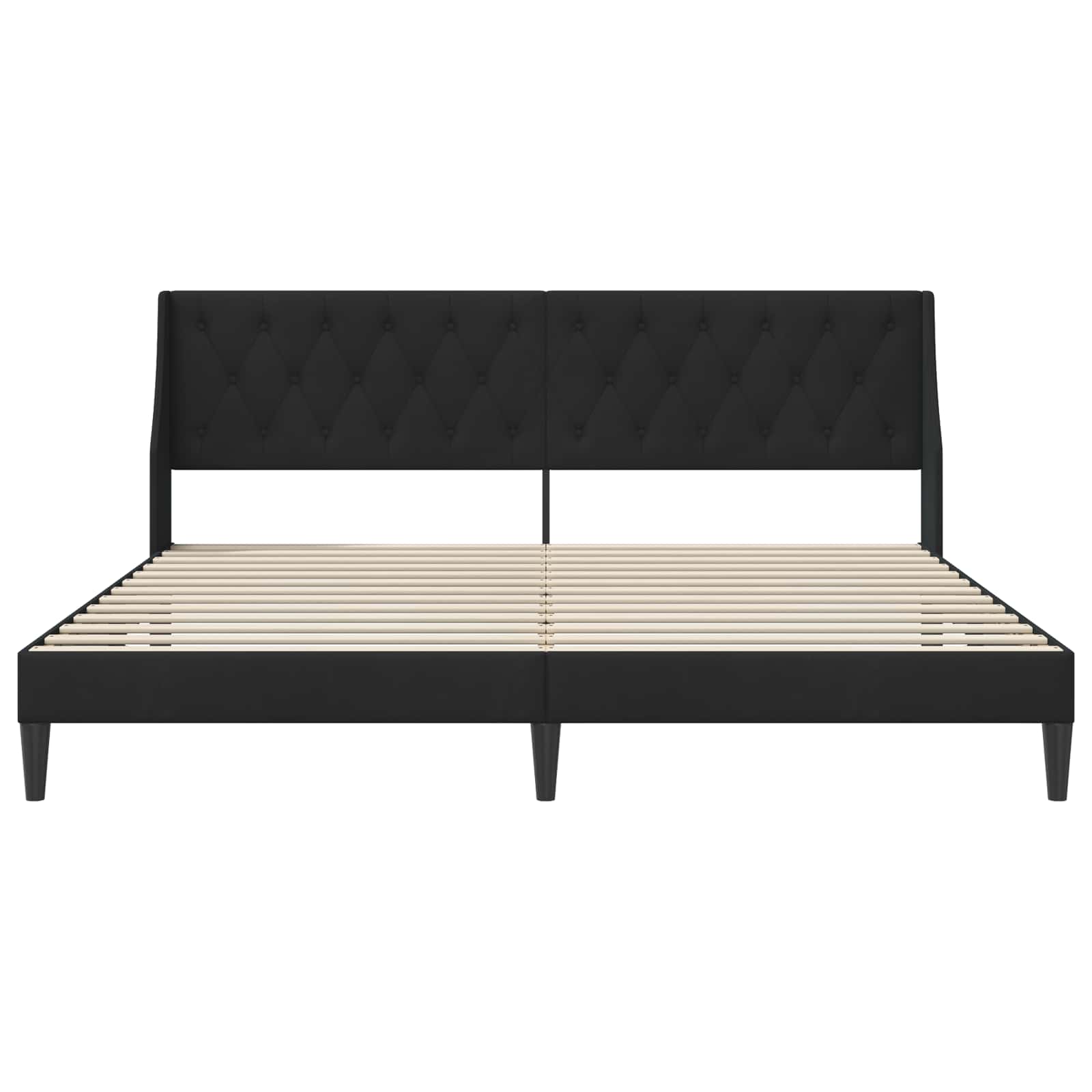 vidaXL Ramka łóżka Z zagłówkiem Czarny 200 x 200 cm Aksamit