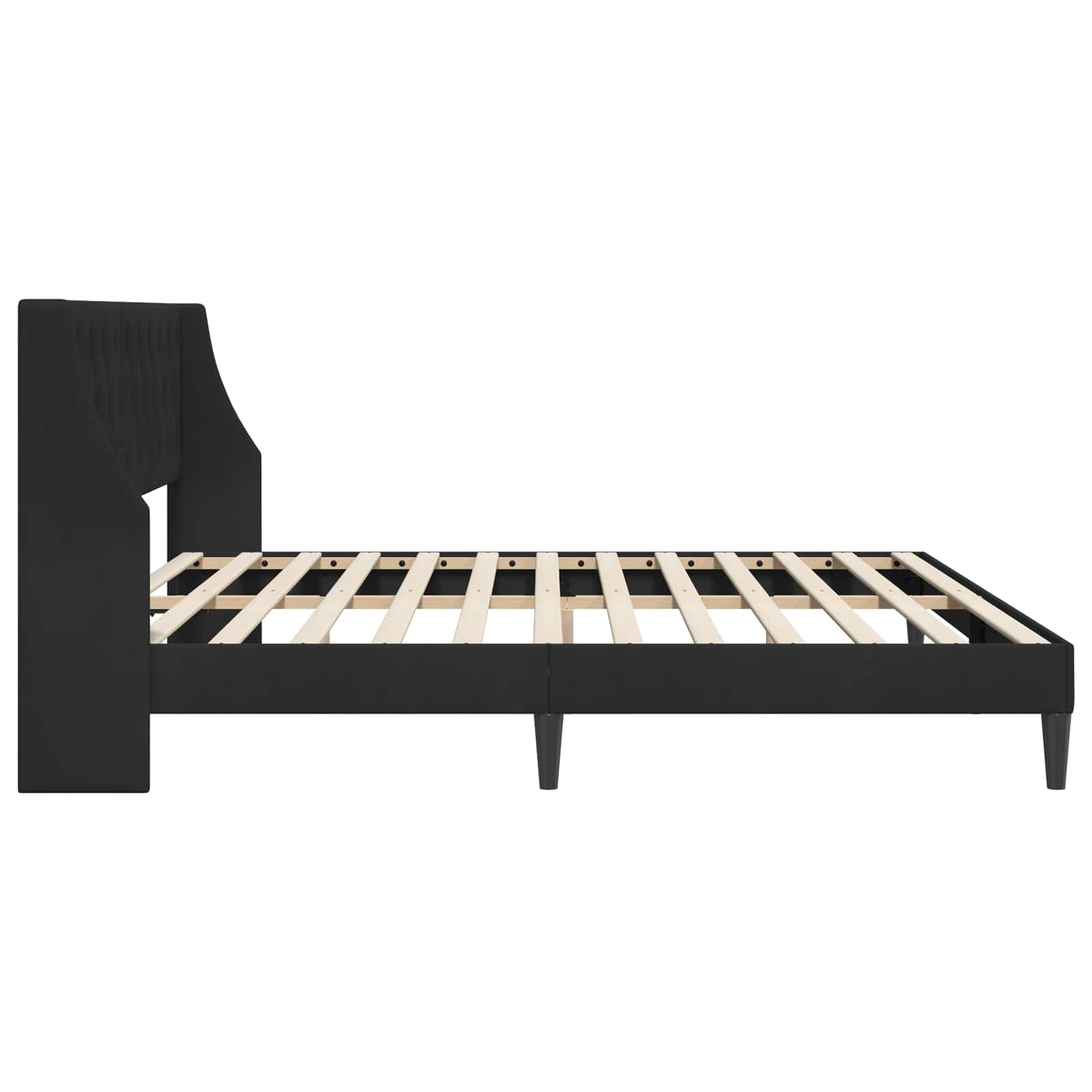 vidaXL Ramka łóżka Z zagłówkiem Czarny 200 x 200 cm Aksamit