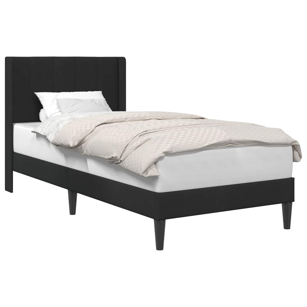 vidaXL Ramka łóżka Z zagłówkiem Czarny 80 x 200 cm Welur