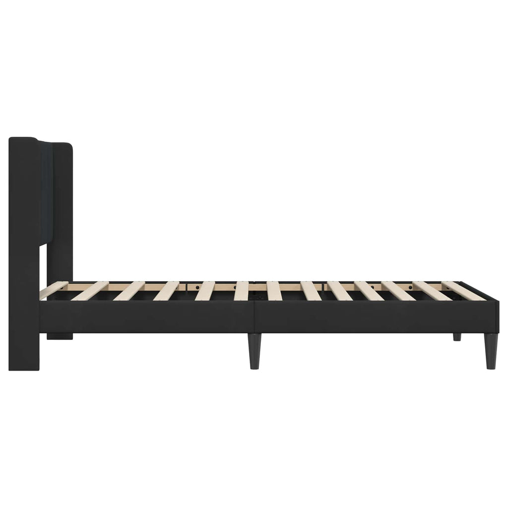 vidaXL Ramka łóżka Z zagłówkiem Czarny 80 x 200 cm Welur