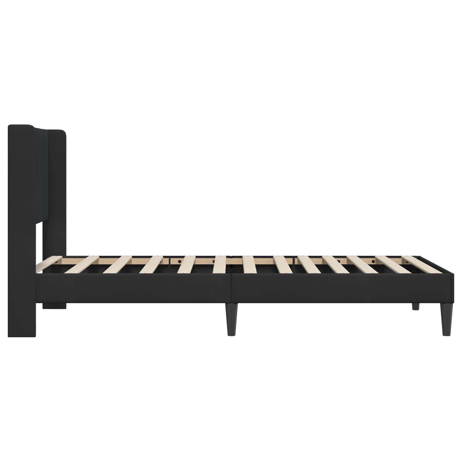 vidaXL Ramka łóżka Z zagłówkiem Czarny 80 x 200 cm Welur