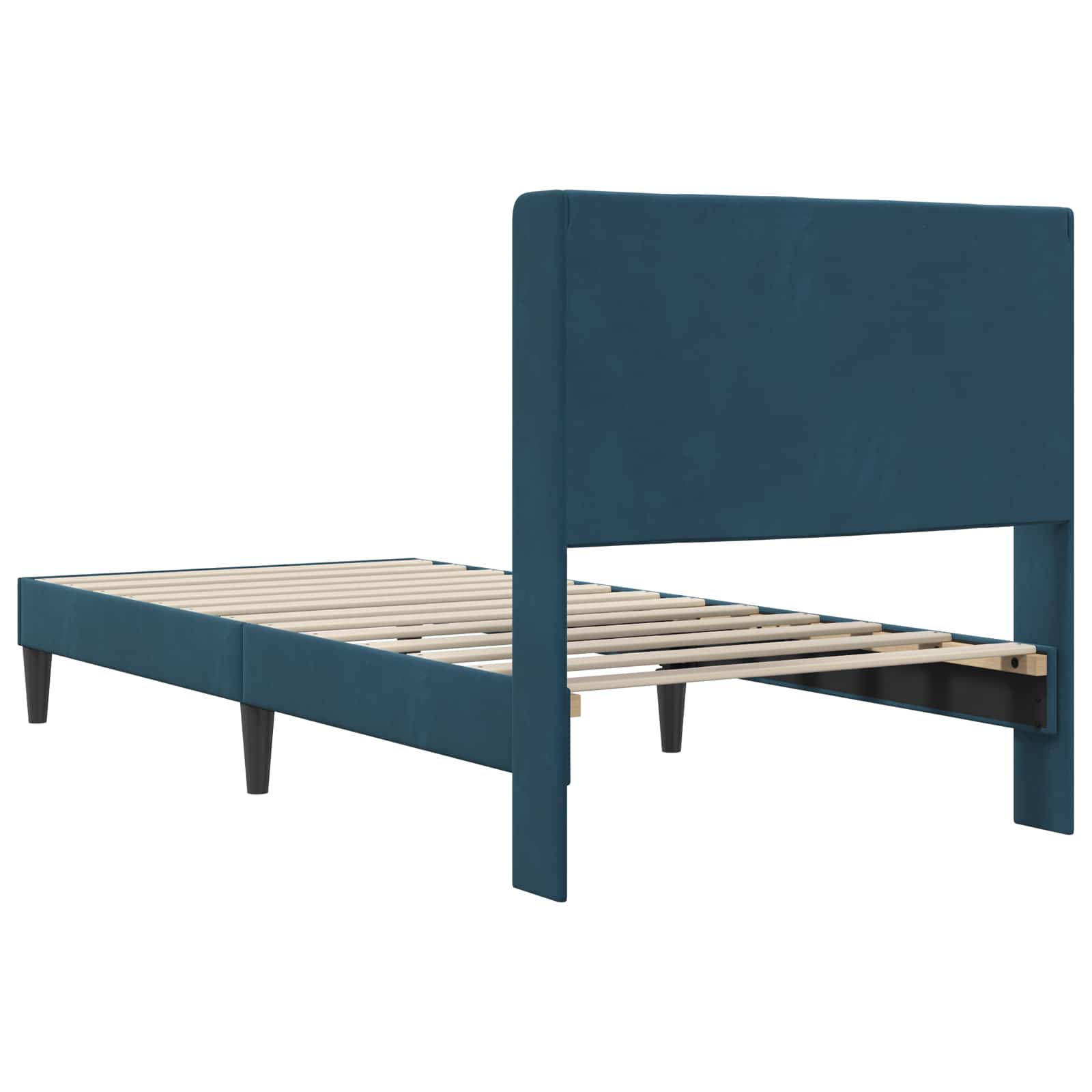 vidaXL Ramka łóżka Z zagłówkiem niebieski 80 x 200 cm Welur