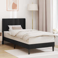 vidaXL Ramka łóżka Z zagłówkiem Czarny 90 x 190 cm Welur