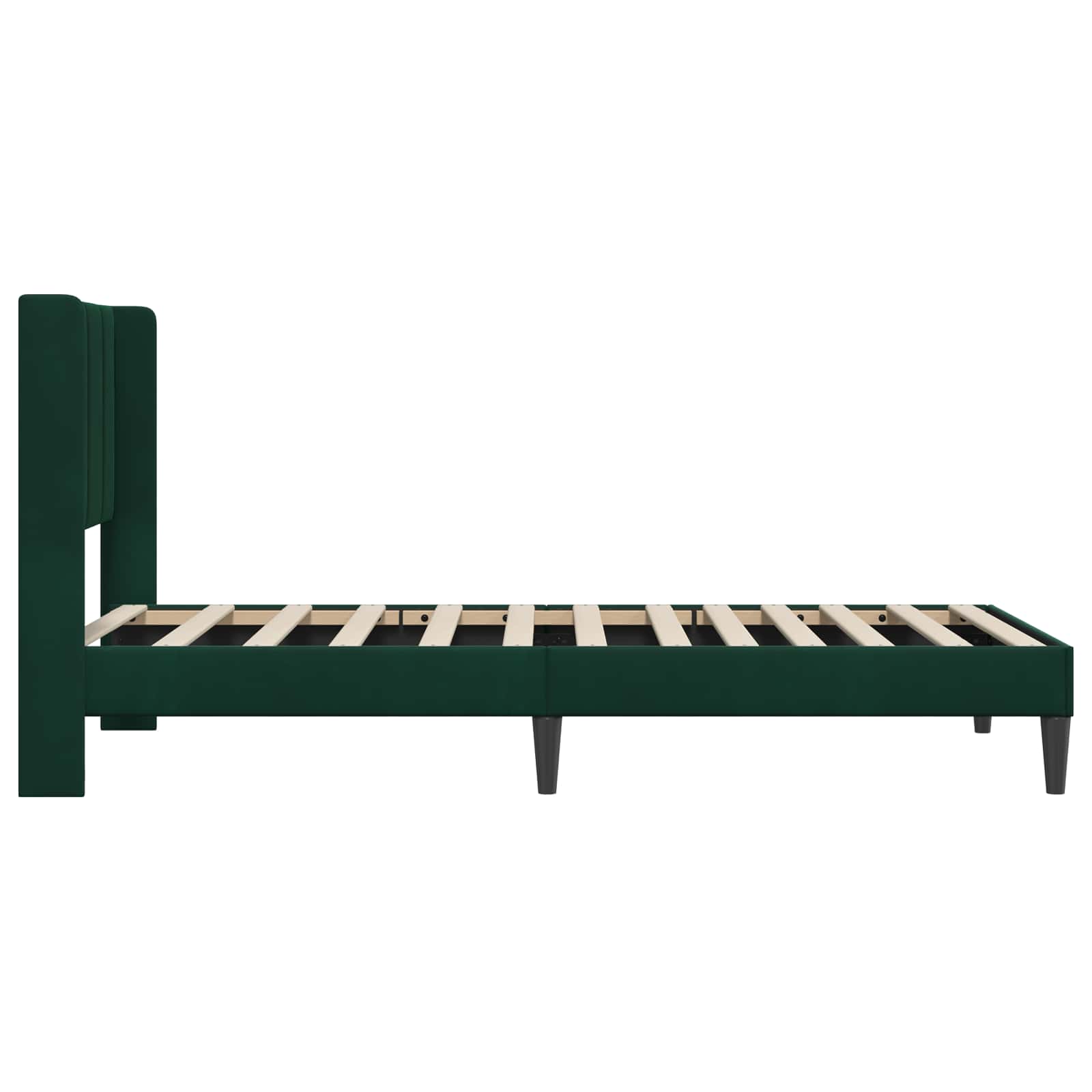 vidaXL Ramka łóżka Z zagłówkiem Ciemnozielony 90 x 200 cm Welur
