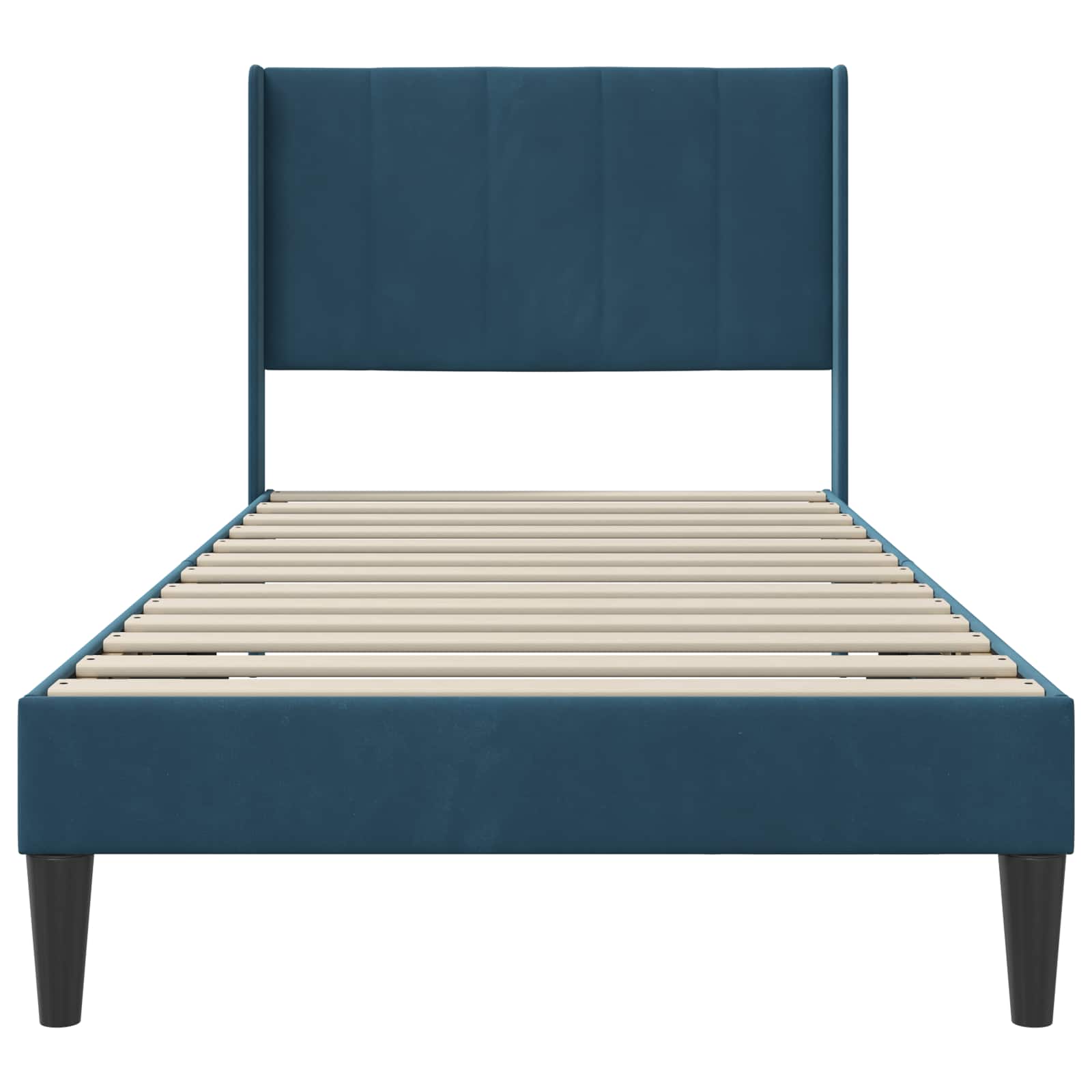 vidaXL Ramka łóżka Z zagłówkiem niebieski 90 x 200 cm Welur