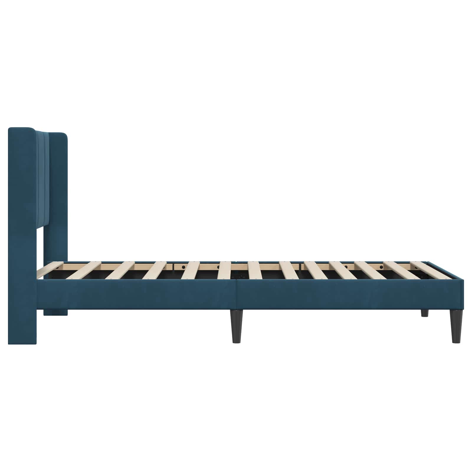 vidaXL Ramka łóżka Z zagłówkiem niebieski 100 x 200 cm Welur
