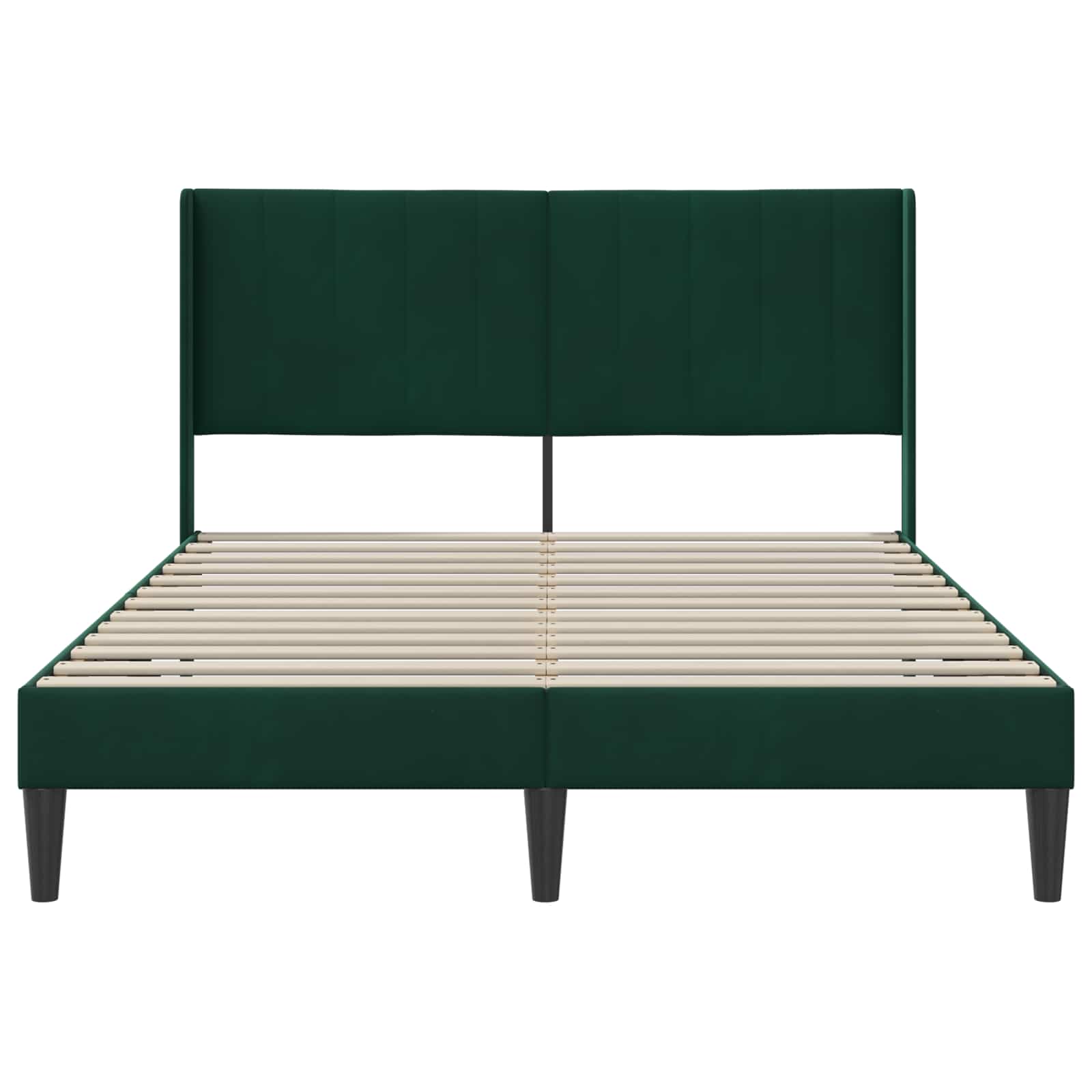 vidaXL Ramka łóżka Z zagłówkiem Ciemnozielony 120 x 190 cm Welur