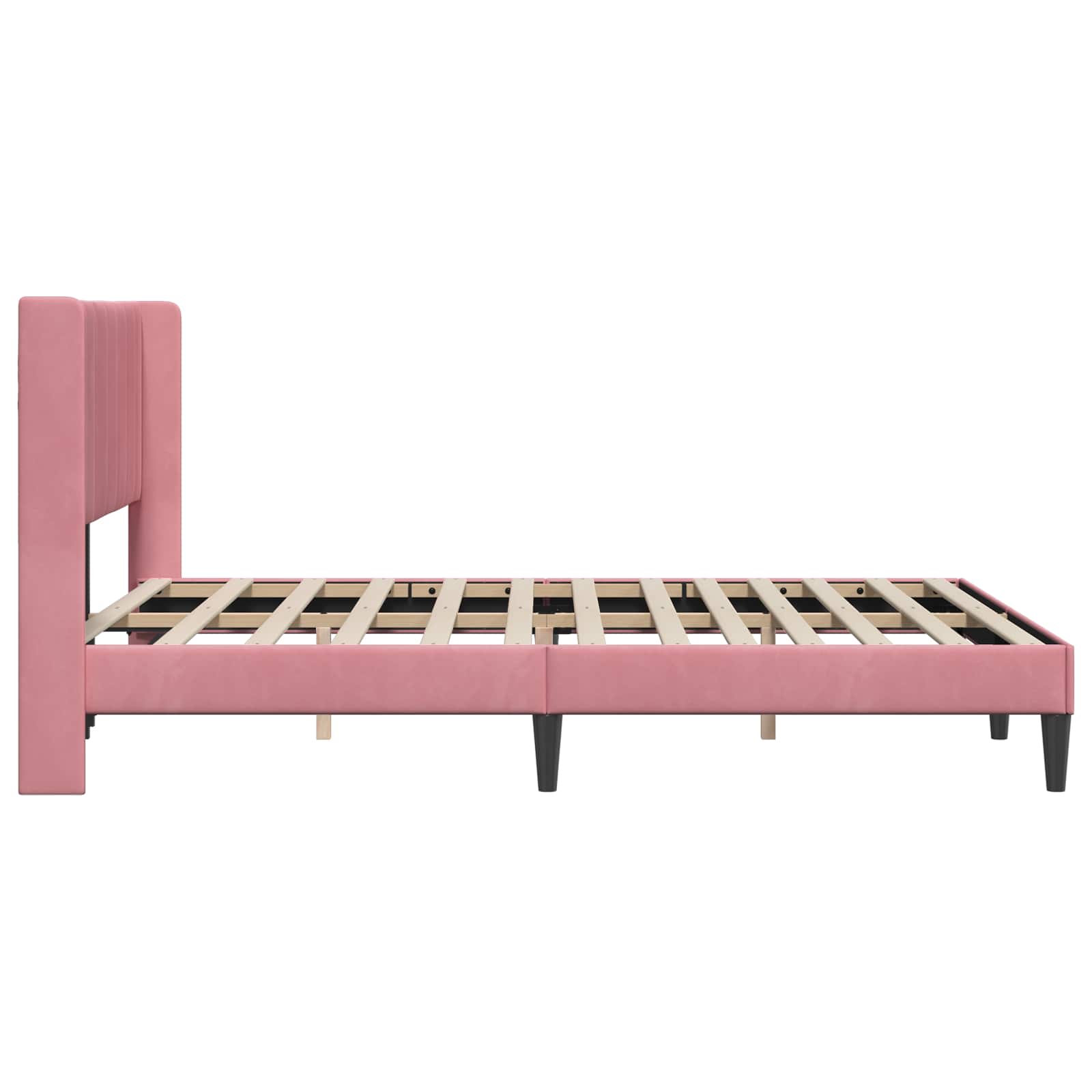 vidaXL Ramka łóżka Z zagłówkiem różowy 120 x 190 cm Welur